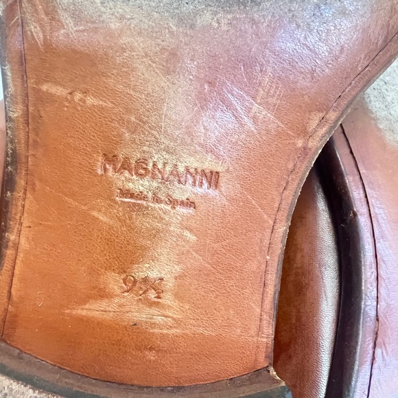 MAGNANNI Hamilton Brown WING TIP OXFORD LEATHER Dress SHOES Size 9.5 Business - Picture 11 of 12